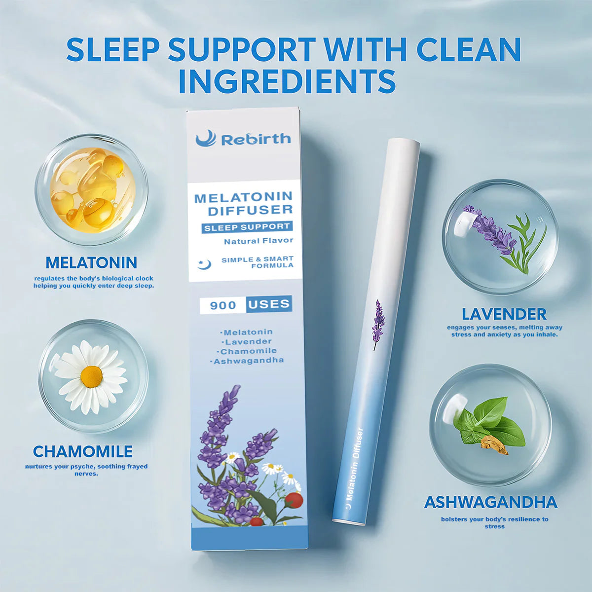 Lavender Melatonin Diffuser-900 uses