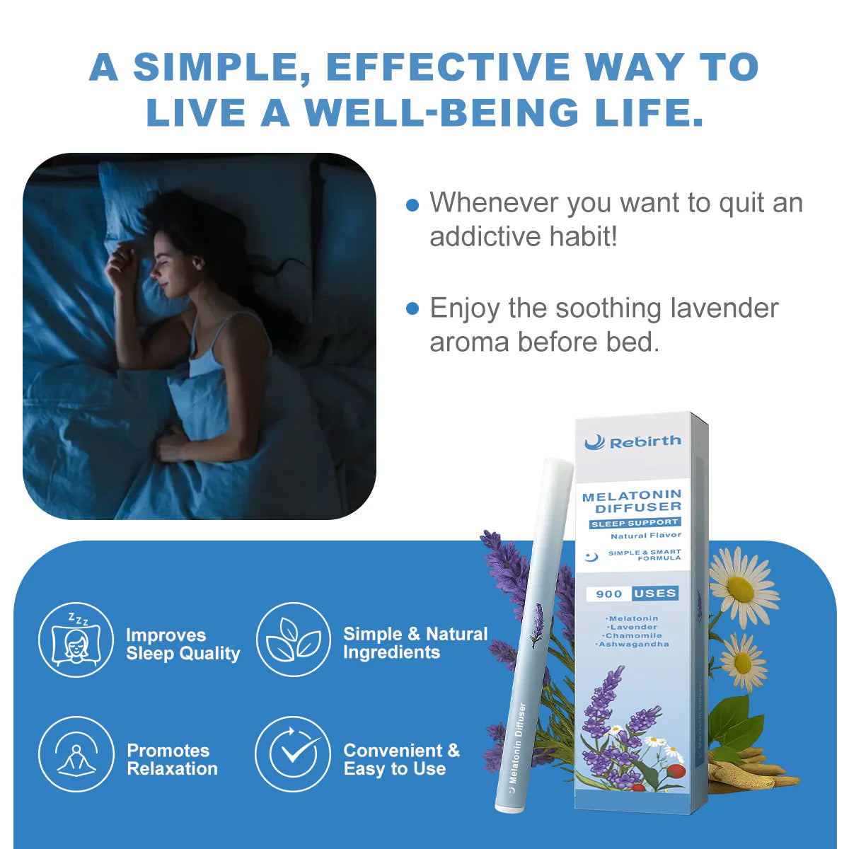 Lavender Melatonin Diffuser-900 uses